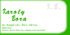 karoly bora business card